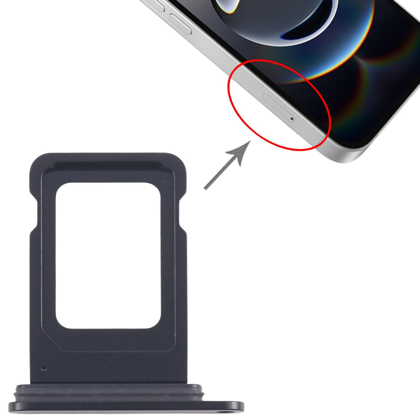 For iPhone 16e SIM Card Tray (Black)