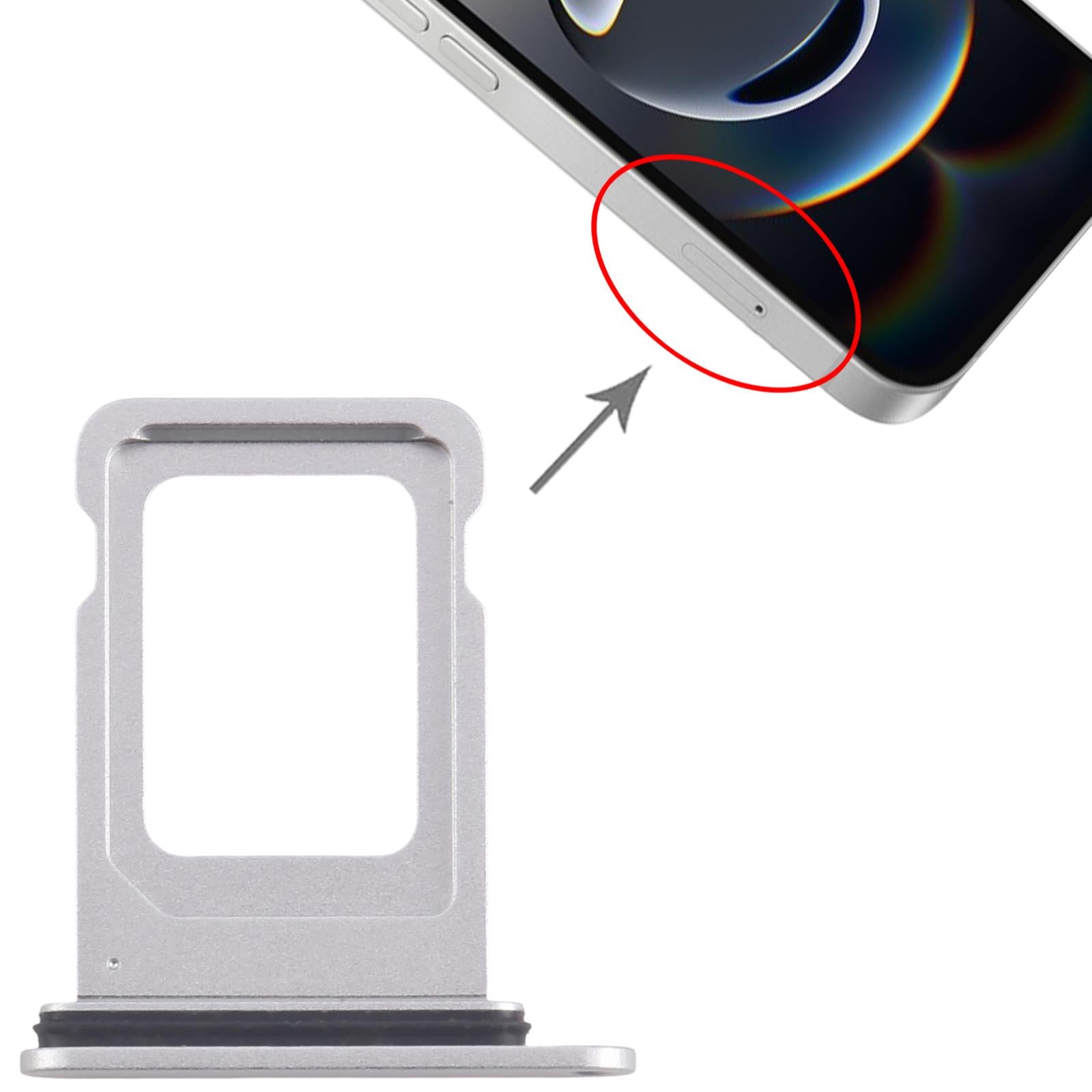 For iPhone 16e SIM Card Tray (Silver)