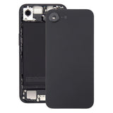 For iPhone 16e Glass Battery Back Cover with Camera Lens Cover(Black)