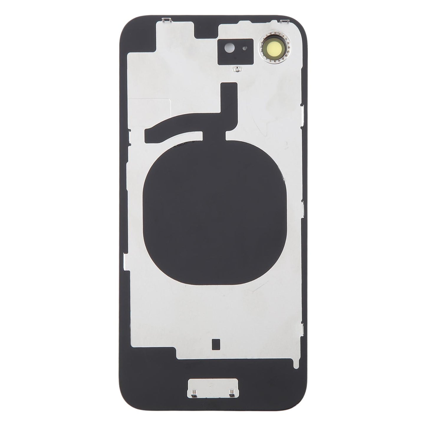 For iPhone 16e Glass Battery Back Cover with Camera Lens Cover(Black)