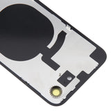 For iPhone 16e Glass Battery Back Cover with Camera Lens Cover(Black)