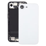 For iPhone 16e Glass Battery Back Cover with Camera Lens Cover(White)