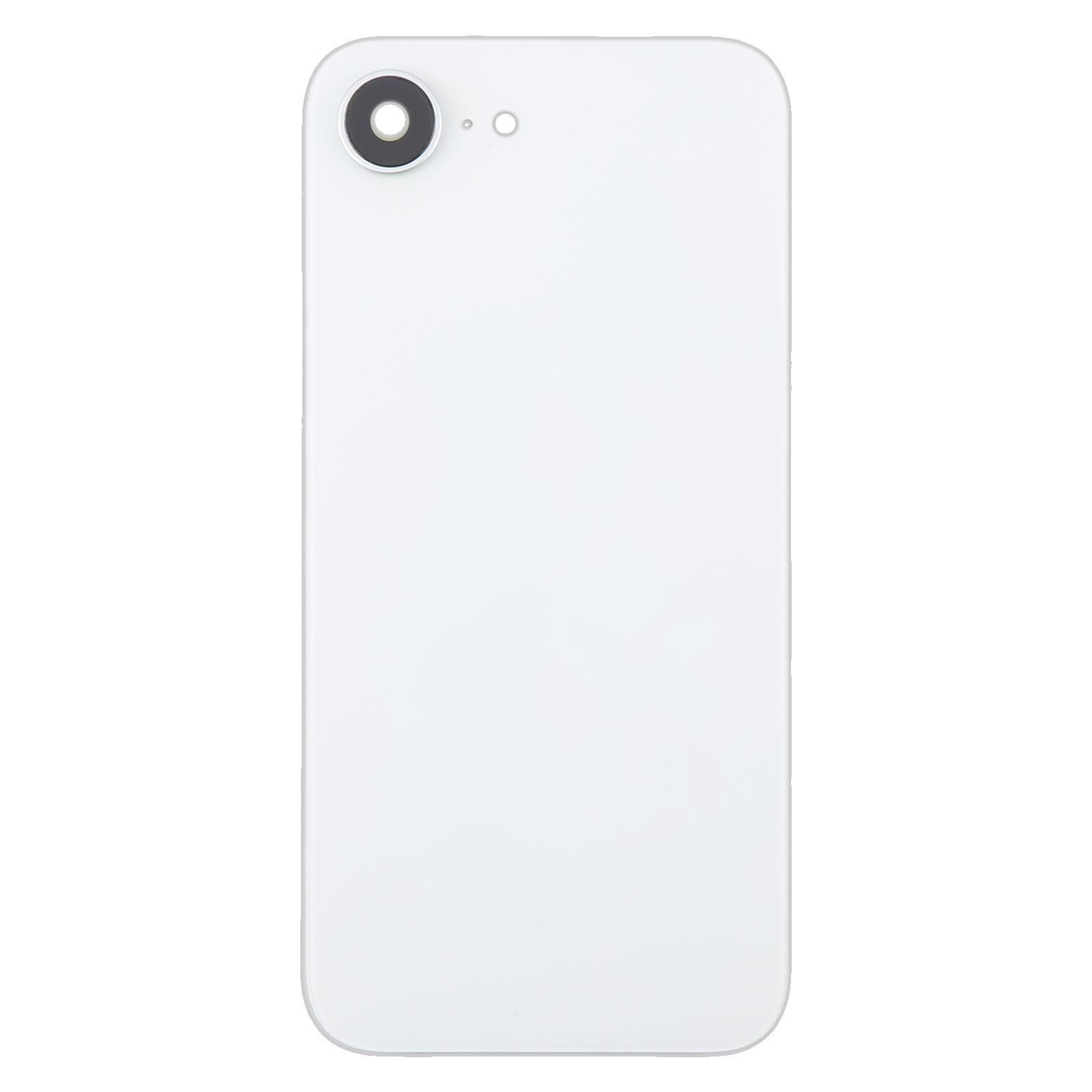 For iPhone 16e Glass Battery Back Cover with Camera Lens Cover(White)