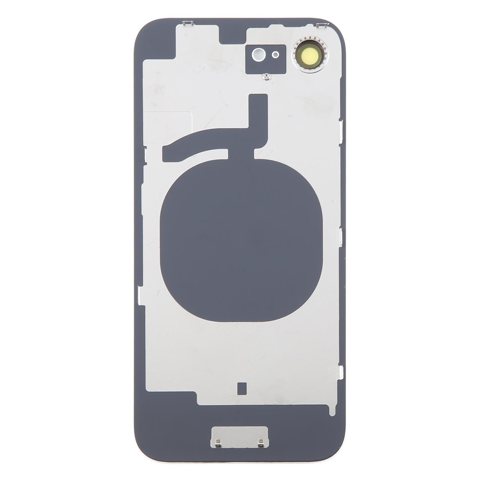For iPhone 16e Glass Battery Back Cover with Camera Lens Cover(White)