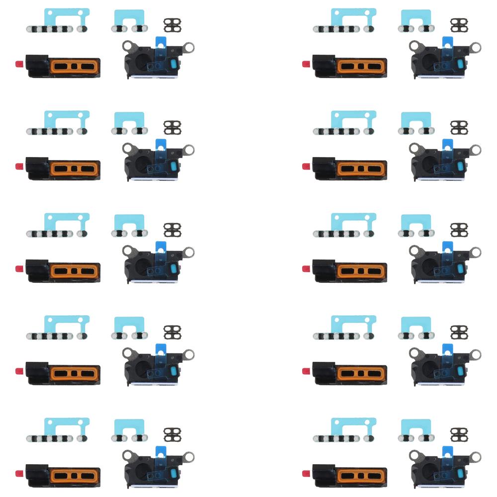 For iPhone 16 Pro Max 10pcs 6 in 1 Speaker Dustproof Mesh Set (White)