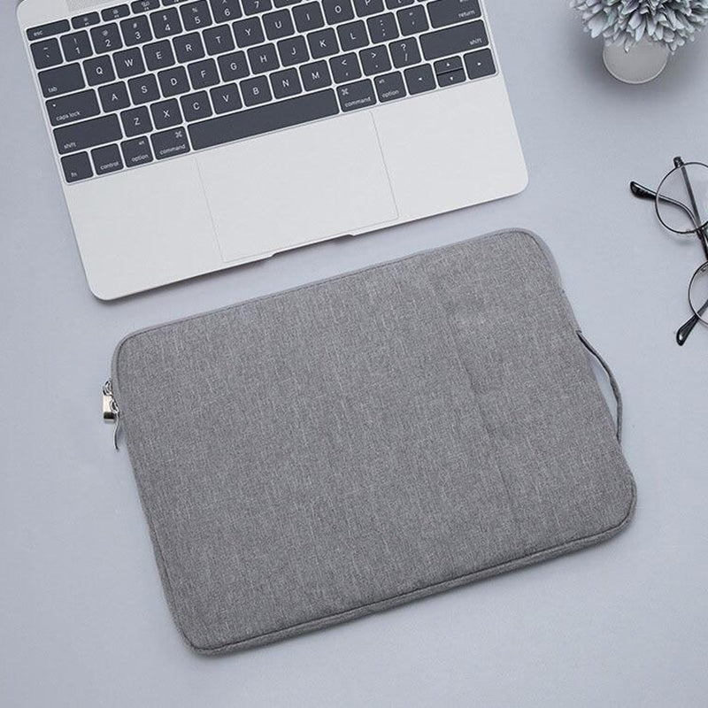 11.6 inch Universal Fashion Soft Laptop Denim Bags Portable Zipper Notebook Laptop Case Pouch for MacBook Air, Lenovo and other Laptops, Size: 32.2x21.8x2cm (Grey)