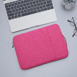 13.3 inch Universal Fashion Soft Laptop Denim Bags Portable Zipper Notebook Laptop Case Pouch for MacBook Air / Pro, Lenovo and other Laptops, Size: 35.5x26.5x2cm (Magenta)