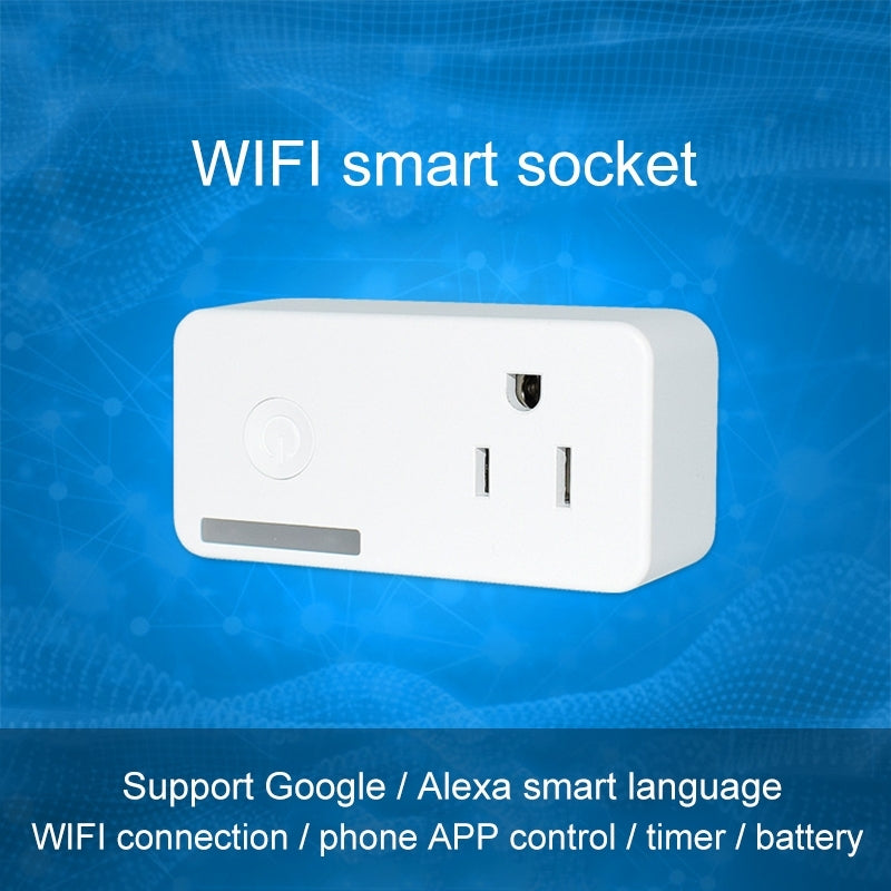 10A WiFi 2.4GHz APP Remote Control Timing Smart Socket Works with Alexa & Google Home, AC 110-250V, US Plug