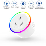 10A RGB Scene Light WiFi Remote Control Smart Socket Works with Alexa & Google Home & IFTTT, AC 100-240V, AU Plug