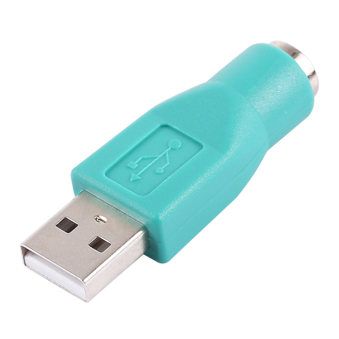 USB-A-Plug-to-mini-DIN6-female-Adapter-(PS/2-to-USB)(Green)