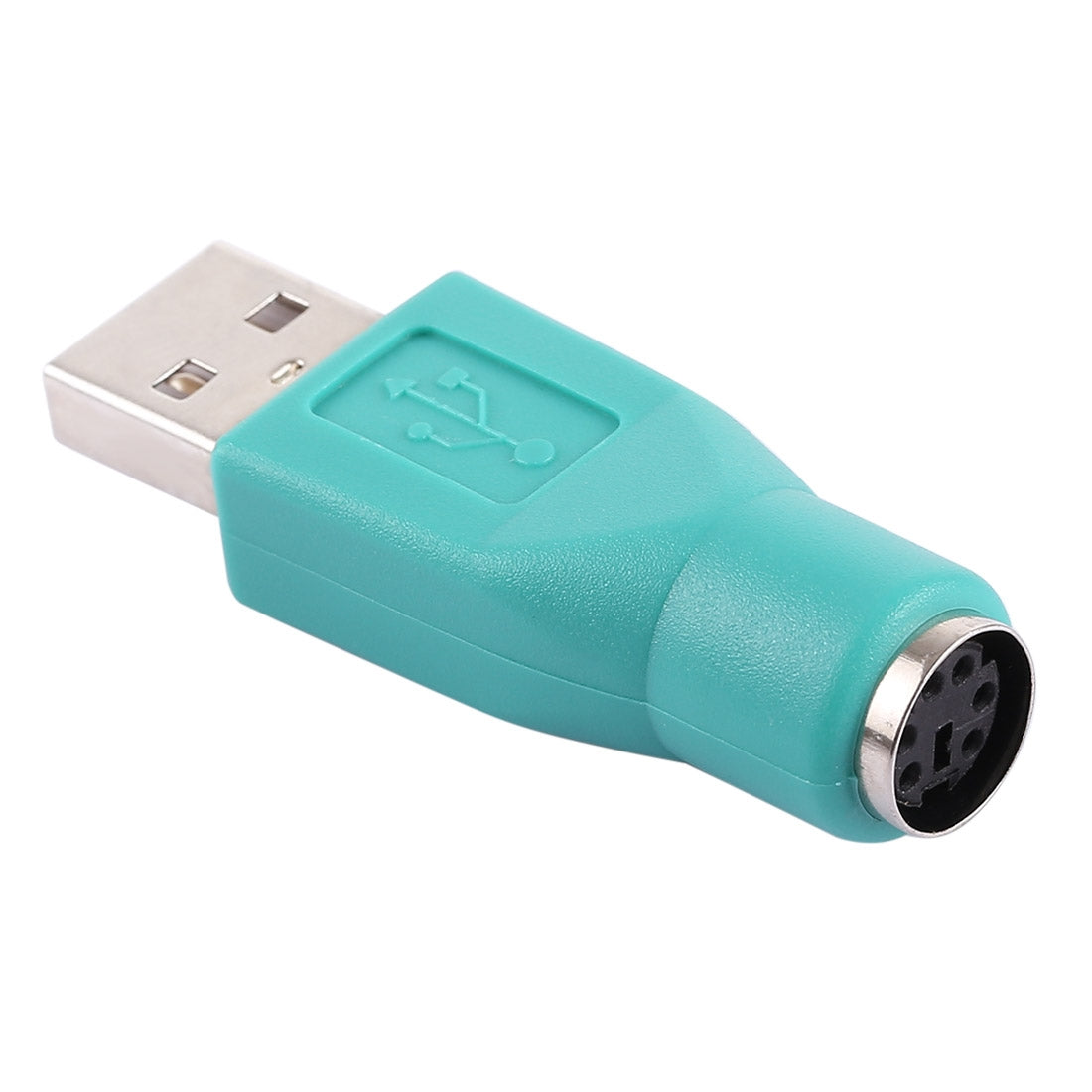 USB-A-Plug-to-mini-DIN6-female-Adapter-(PS/2-to-USB)(Green)