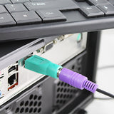 USB-A-Plug-to-mini-DIN6-female-Adapter-(PS/2-to-USB)(Green)