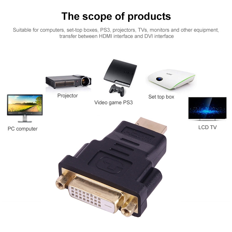 Gold-Plated-HDMI-19-Pin-Male-to-DVI-24+1-Pin-Female-Adapter