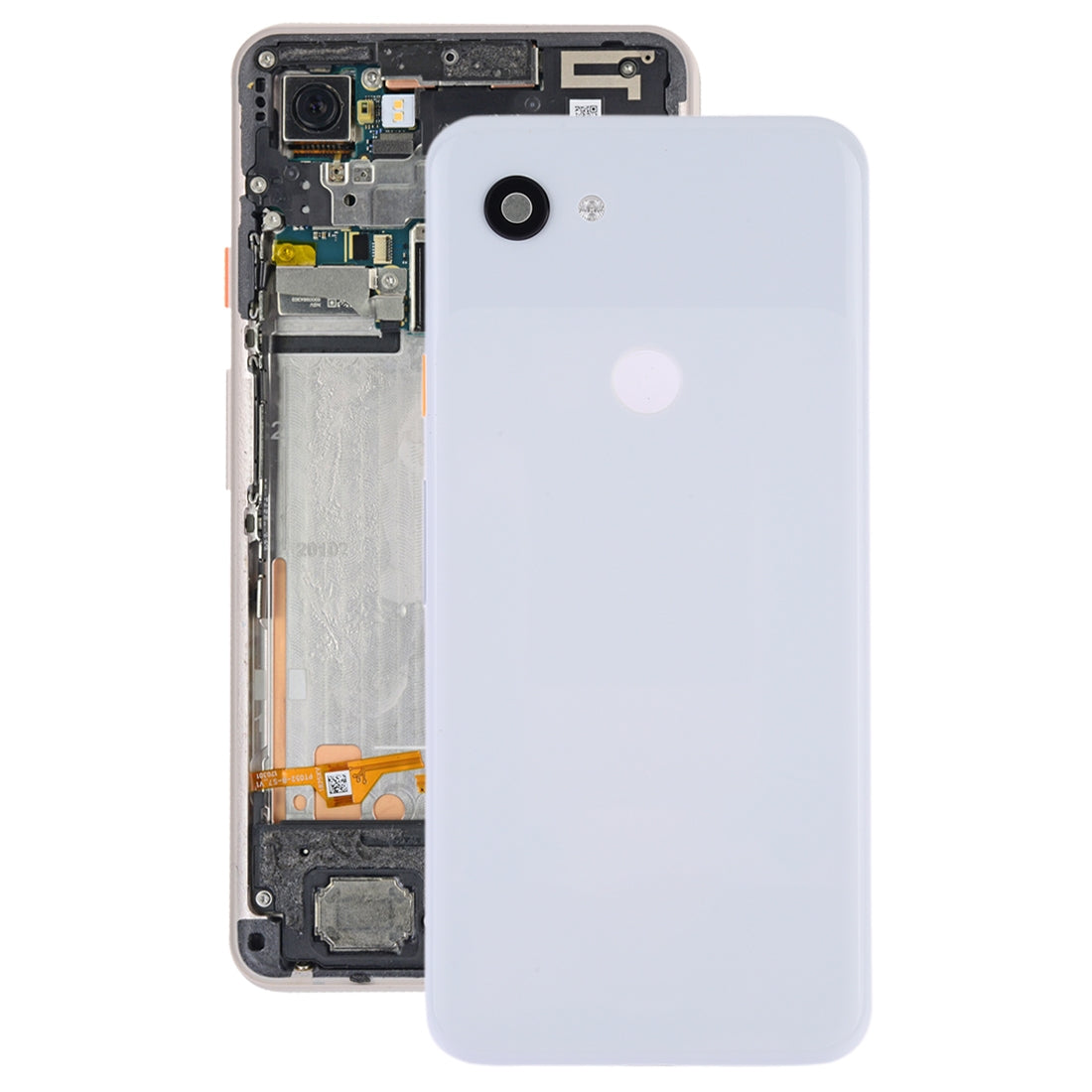 Battery-Back-Cover-with-Camera-Lens-Frame-&-Side-Keys-for-Google-Pixel-3a(White)