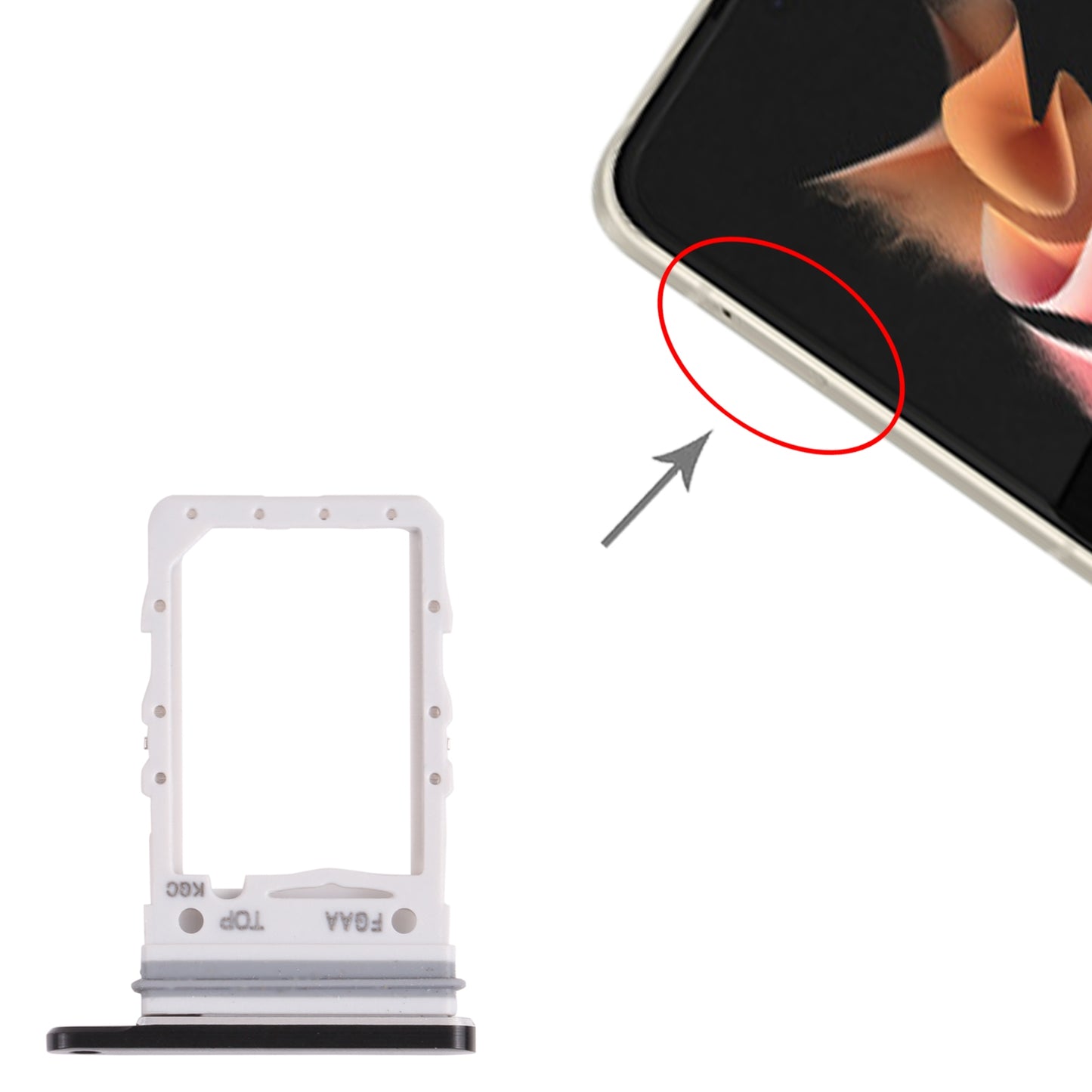 For-Samsung-Galaxy-Z-Flip3-5G-SM-F711-Original-SIM-Card-Tray-(Black)
