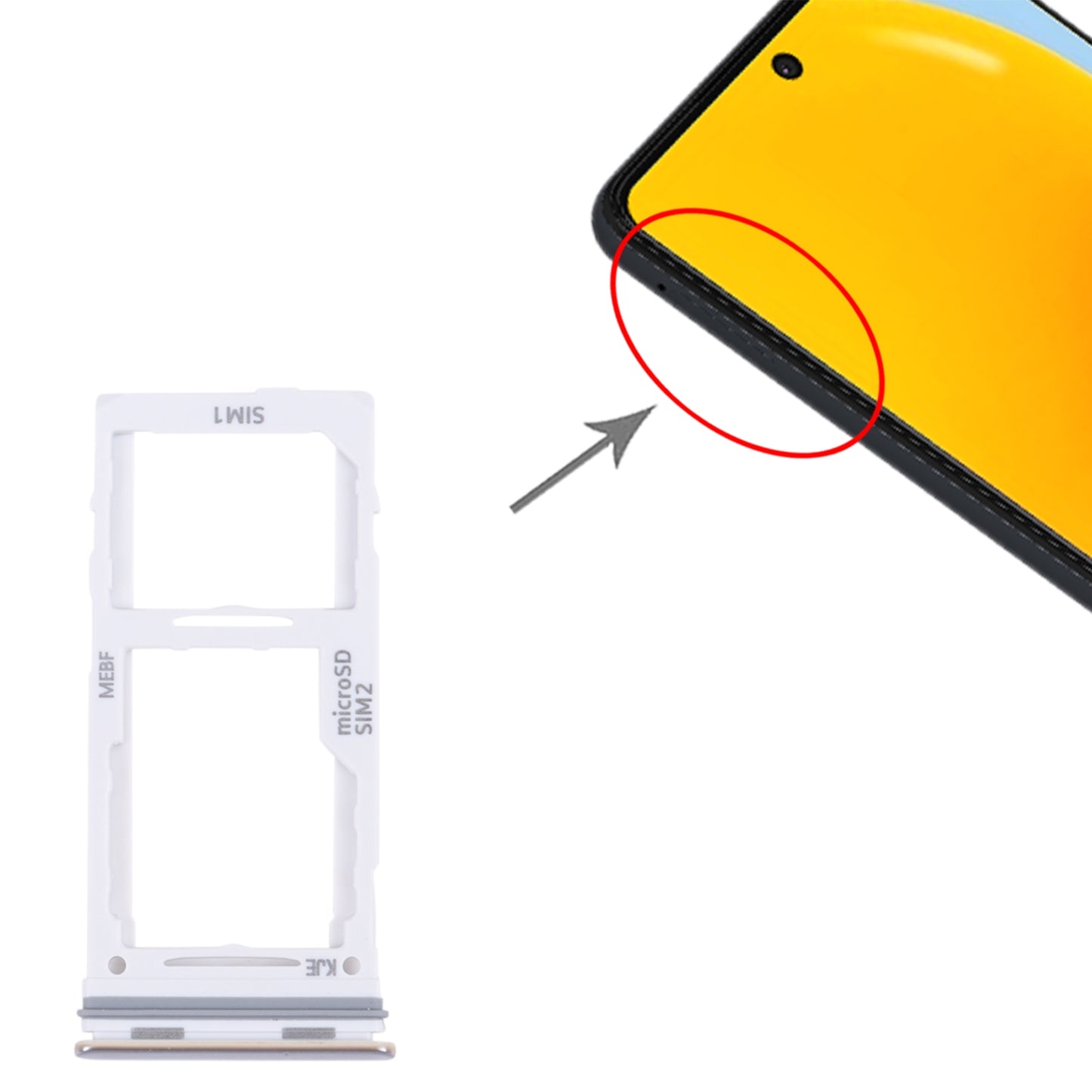 For-Samsung-Galaxy-M52-5G-SM-M526B-Original-SIM-Card-Tray-+-SIM-Card-Tray-/-Micro-SD-card-tray-(White)