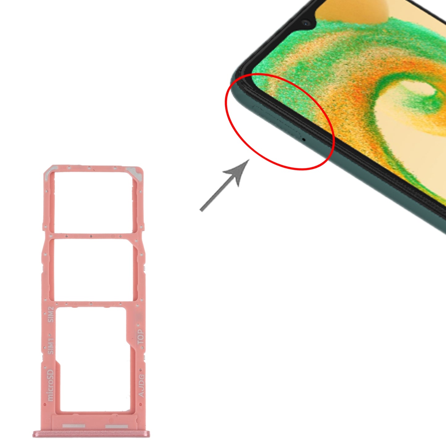 For-Samsung-Galaxy-A04s-SM-A047F-Original-SIM-Card-Tray-+-SIM-Card-Tray-+-Micro-SD-Card-Tray-(Pink)