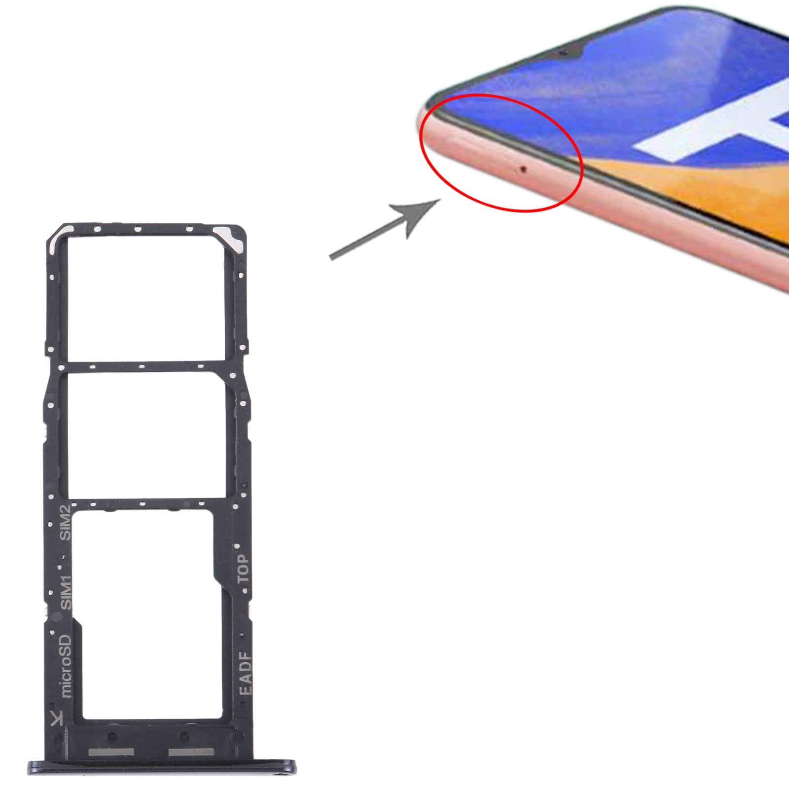For-Samsung-Galaxy-F14-5G-Original-SIM-Card-Tray-+-SIM-Card-Tray-+-Micro-SD-Card-Tray-(Black)