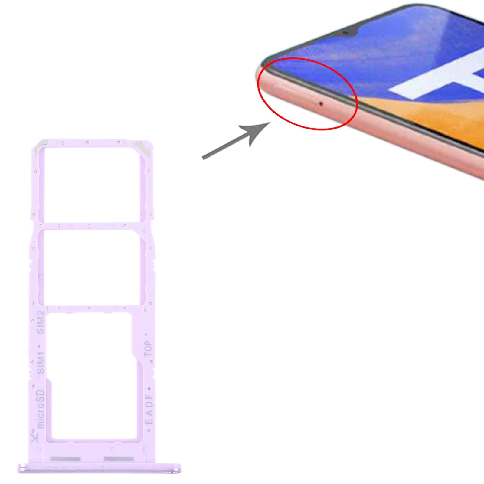 For-Samsung-Galaxy-F14-5G-Original-SIM-Card-Tray-+-SIM-Card-Tray-+-Micro-SD-Card-Tray-(Purple)