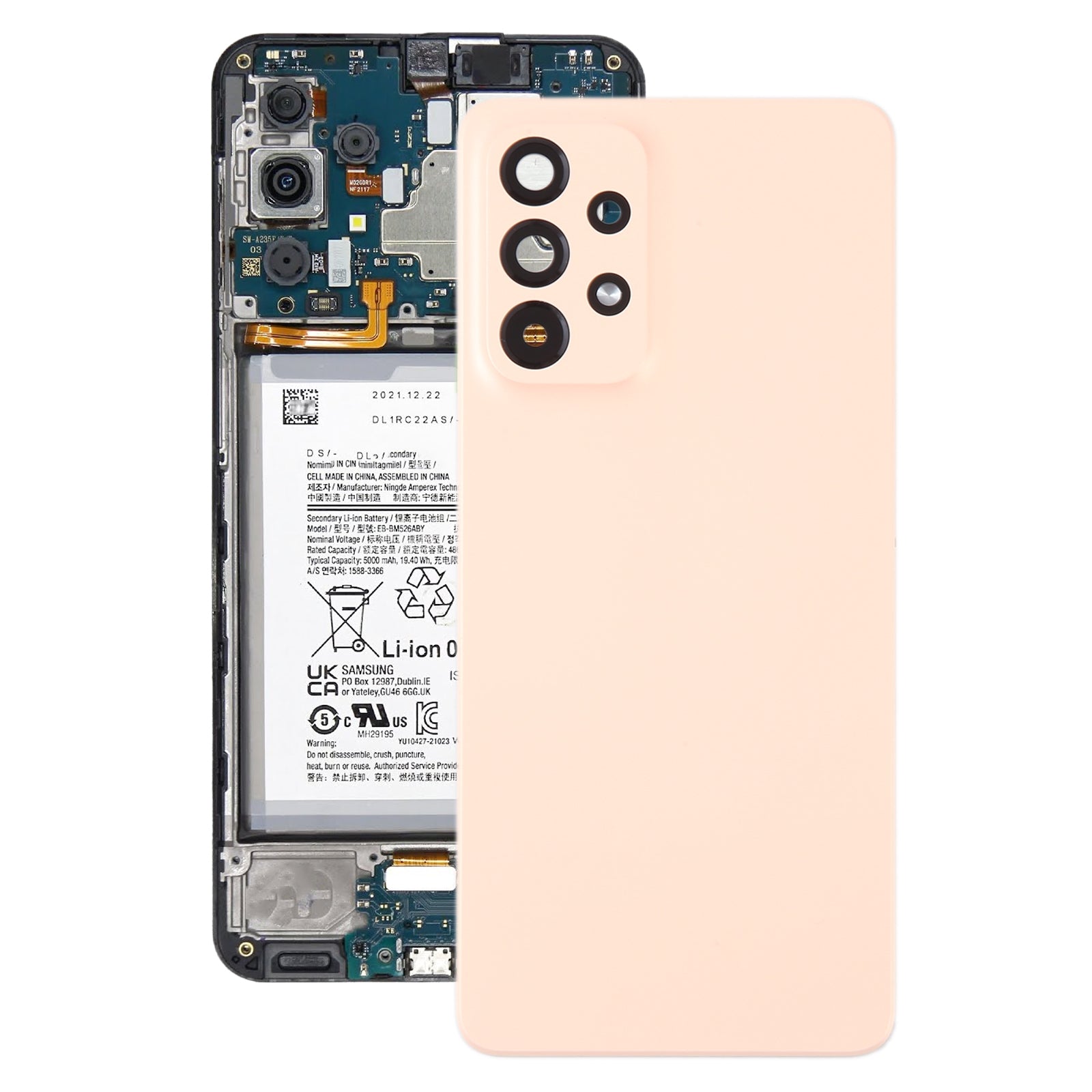For-Samsung-Galaxy-A33-5G-SM-A336B-Original-Battery-Back-Cover-with-Camera-Lens-Frame(Pink)