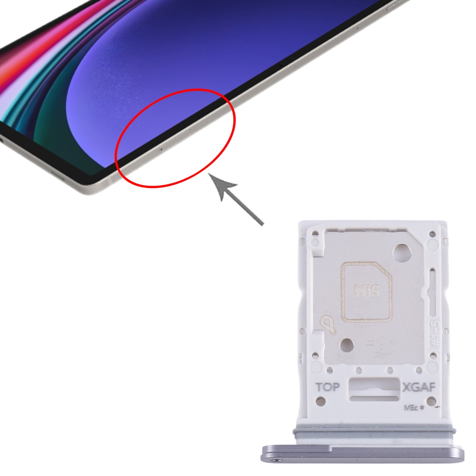 For-Samsung-Galaxy-Tab-S9-Ultra-5G-SM-X916-Original-SIM-+-Micro-SD-Card-Tray-(Grey)