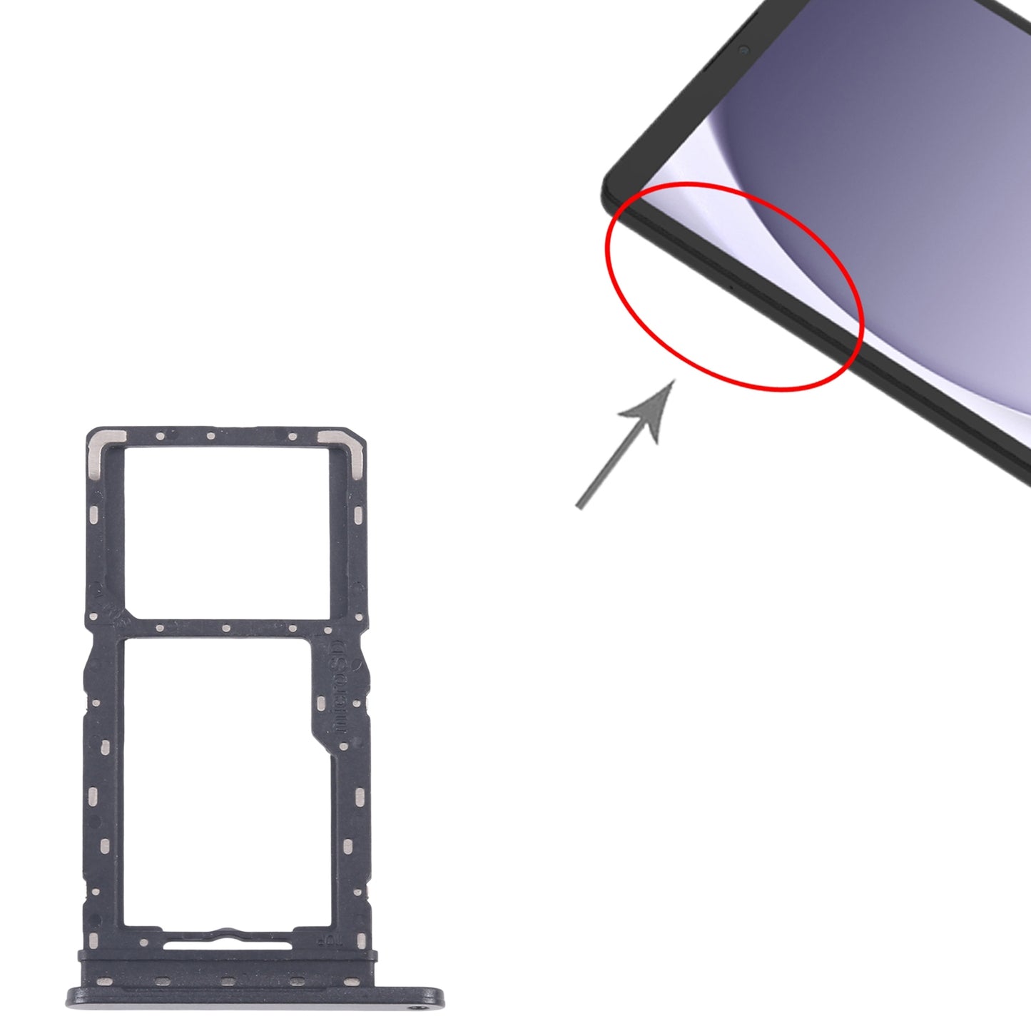 For-Samsung-Galaxy-Tab-A9-SM-X115-Original-SIM-+-Micro-SD-Card-Tray-(Grey)
