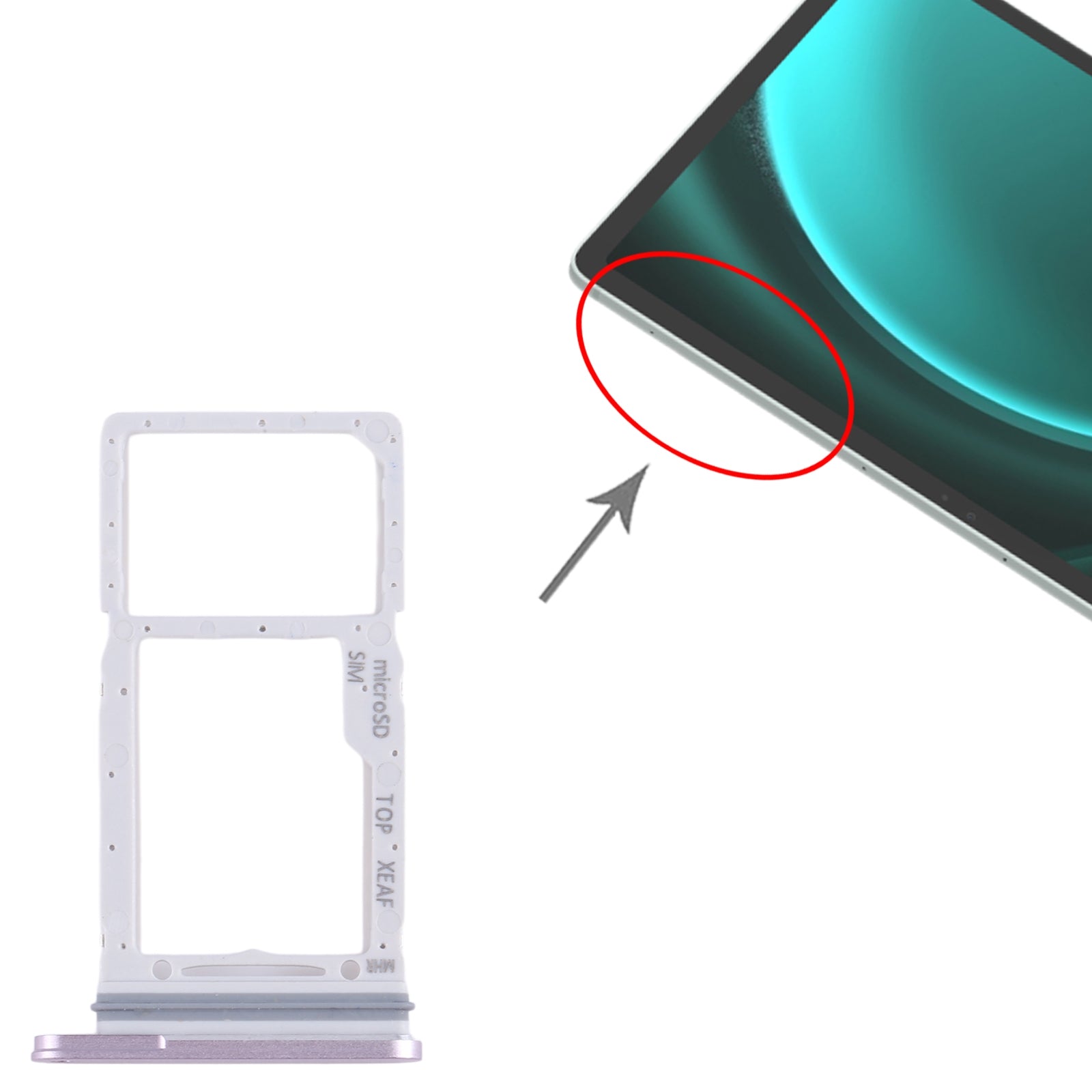 For-Samsung-Galaxy-Tab-S9-FE+-5G-SM-X610-Original-SIM-+-Micro-SD-Card-Tray-(Purple)