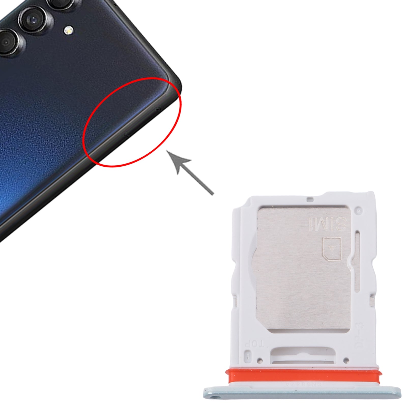 For-Samsung-Galaxy-M55-SM-M556B-Original-SIM-Card-Tray-+-SIM-Card-Tray-/-Micro-SD-Card-Tray-(Green)