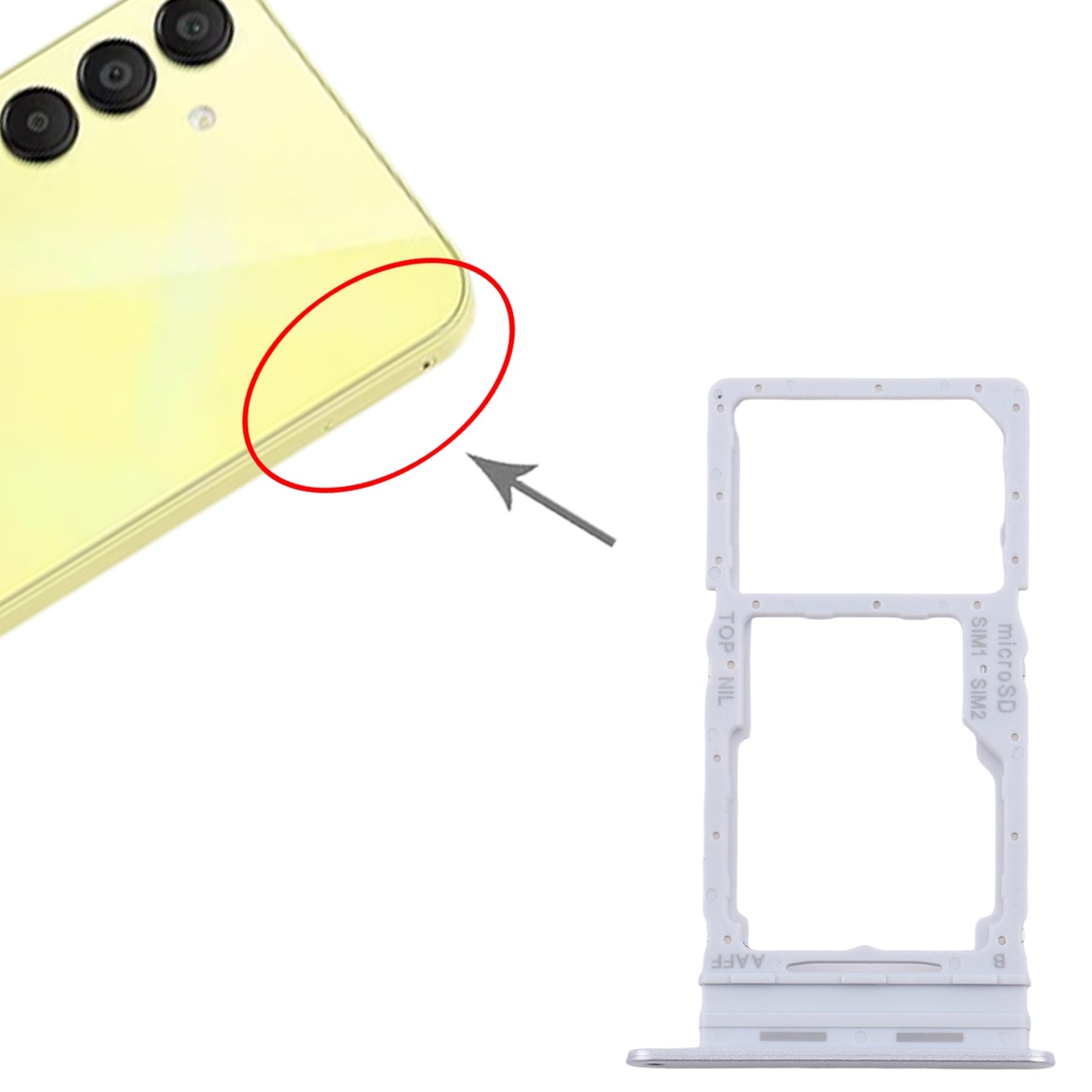 For-Samsung-Galaxy-A16-5G-SM-A166B-Original-SIM-+-SIM-/-Micro-SD-Card-Tray-(Silver)