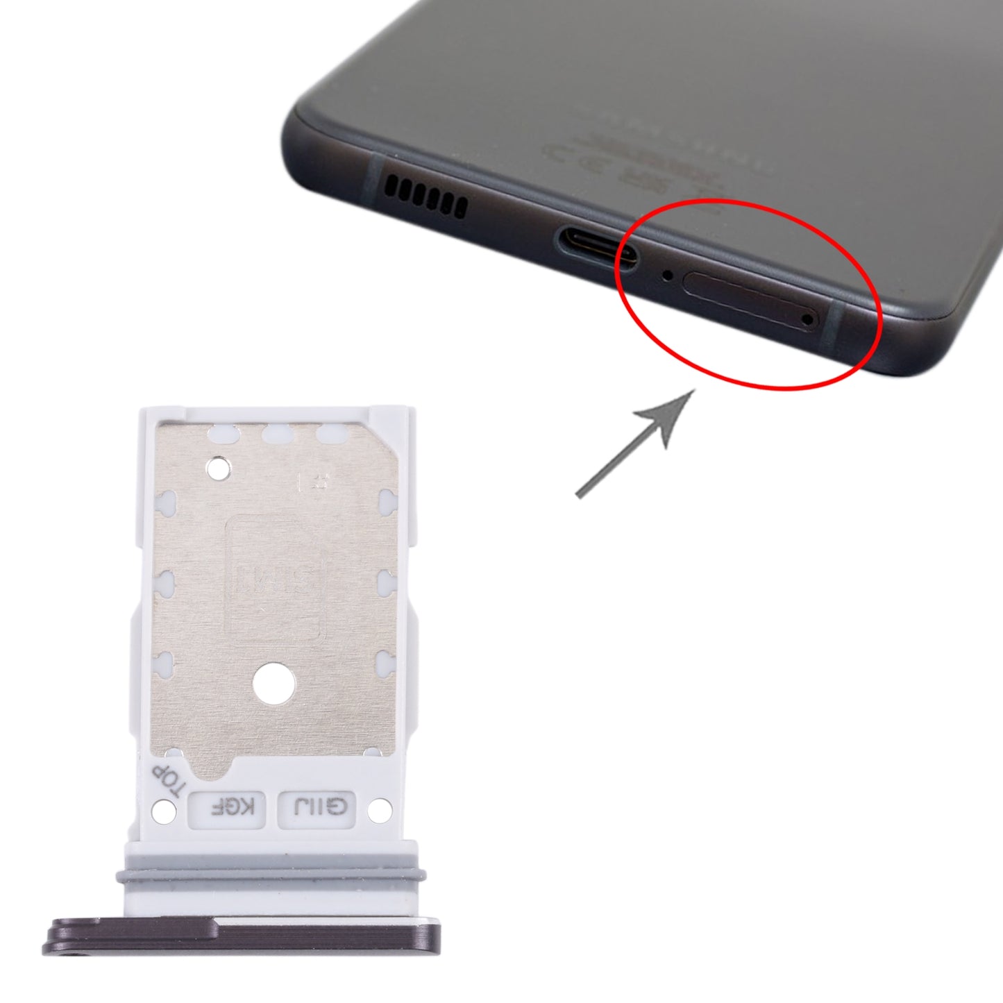 For-Samsung-Galaxy-S21-FE-5G-SM-G990B-Original-SIM-Card-Tray-+-SIM-Card-Tray-(Black)