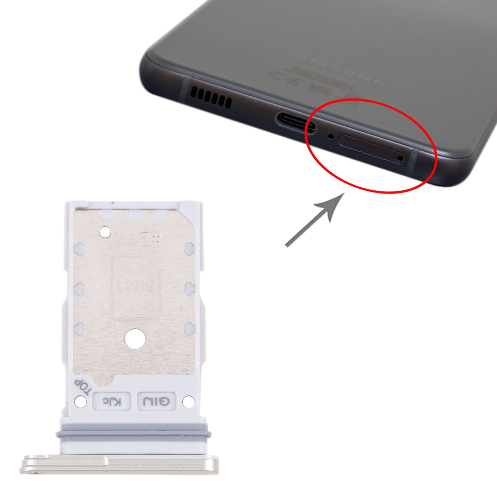 For-Samsung-Galaxy-S21-FE-5G-SM-G990B-Original-SIM-Card-Tray-+-SIM-Card-Tray-(Green)