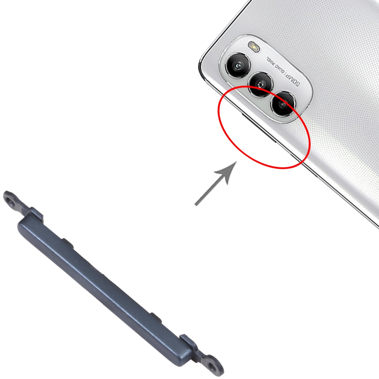 For-Motorola-Moto-G82-Volume-Control-Button-(Black)