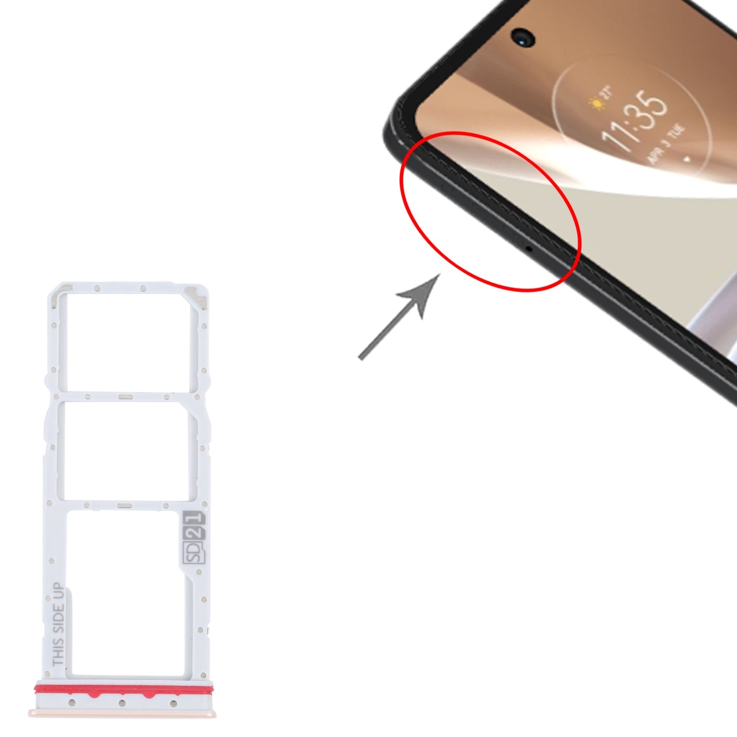 For-Motorola-Moto-G32-SIM-Card-Tray-+-SIM-Card-Tray-+-Micro-SD-Card-Tray-(Gold)