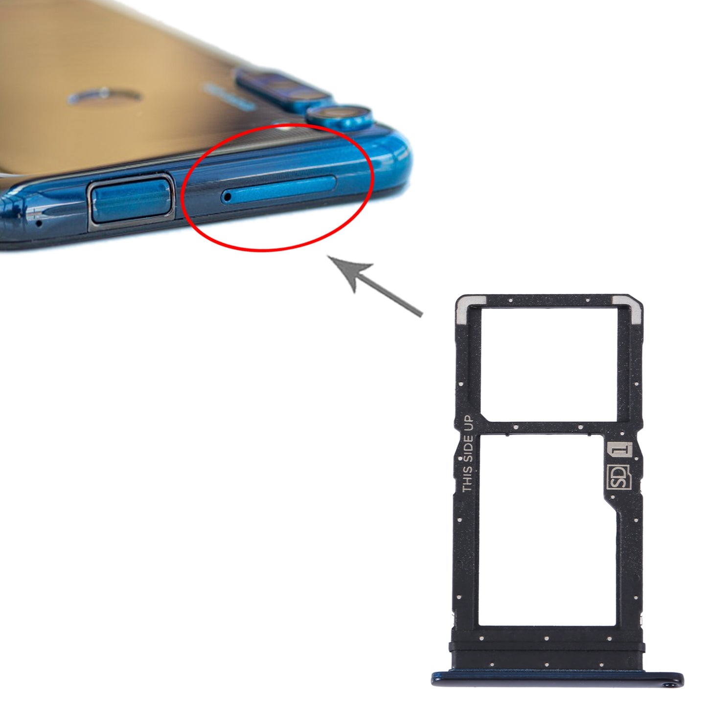 For-Motorola-Moto-One-Fusion-Plus-Original-SIM-Card-Tray-+-Micro-SD-Card-Tray-(Blue)