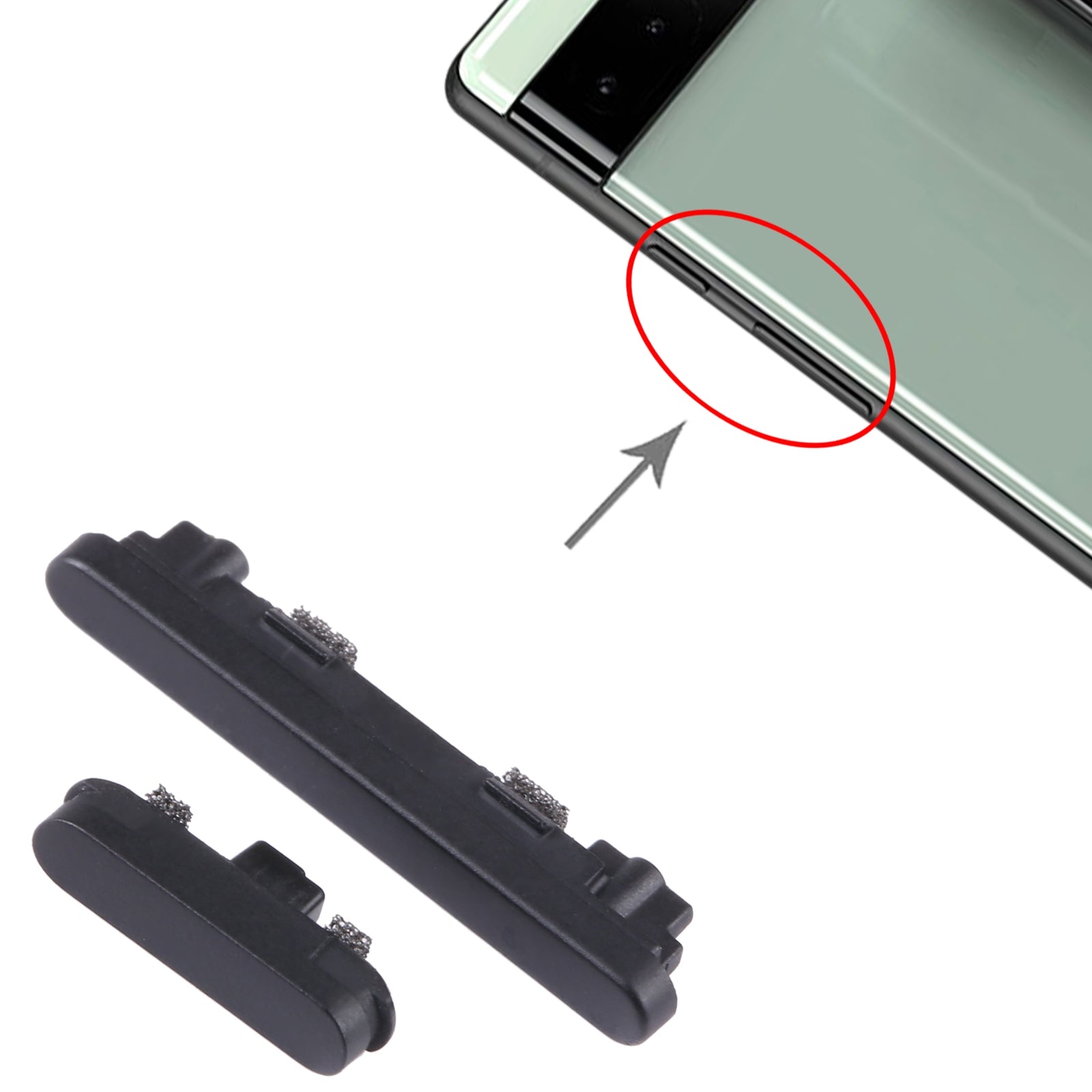 For-Google-Pixel-6A-Power-Button-+-Volume-Control-Button-(Black)