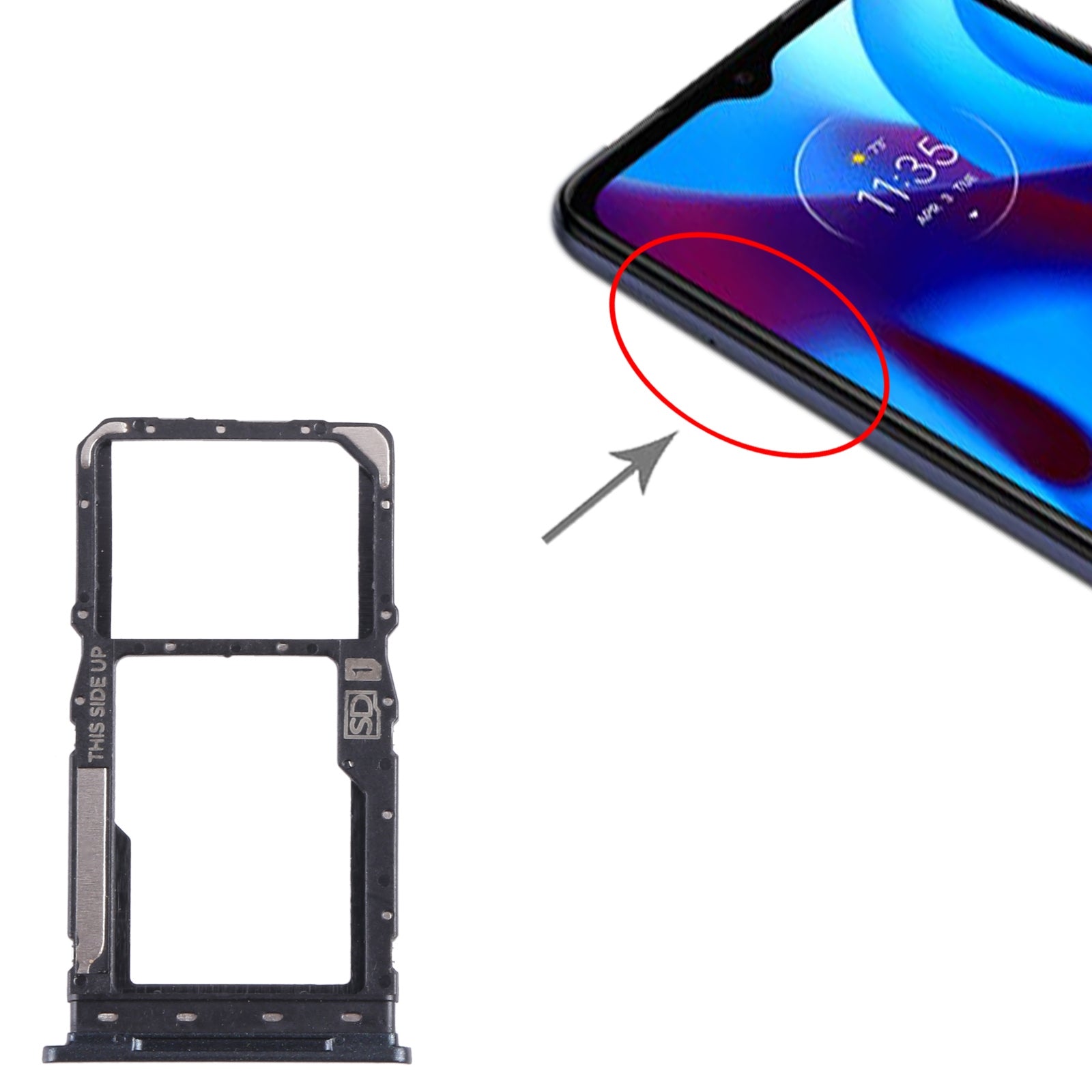 For-Motorola-Moto-G-Pure-SIM-Card-Tray-+-Micro-SD-Card-Tray-(Black)