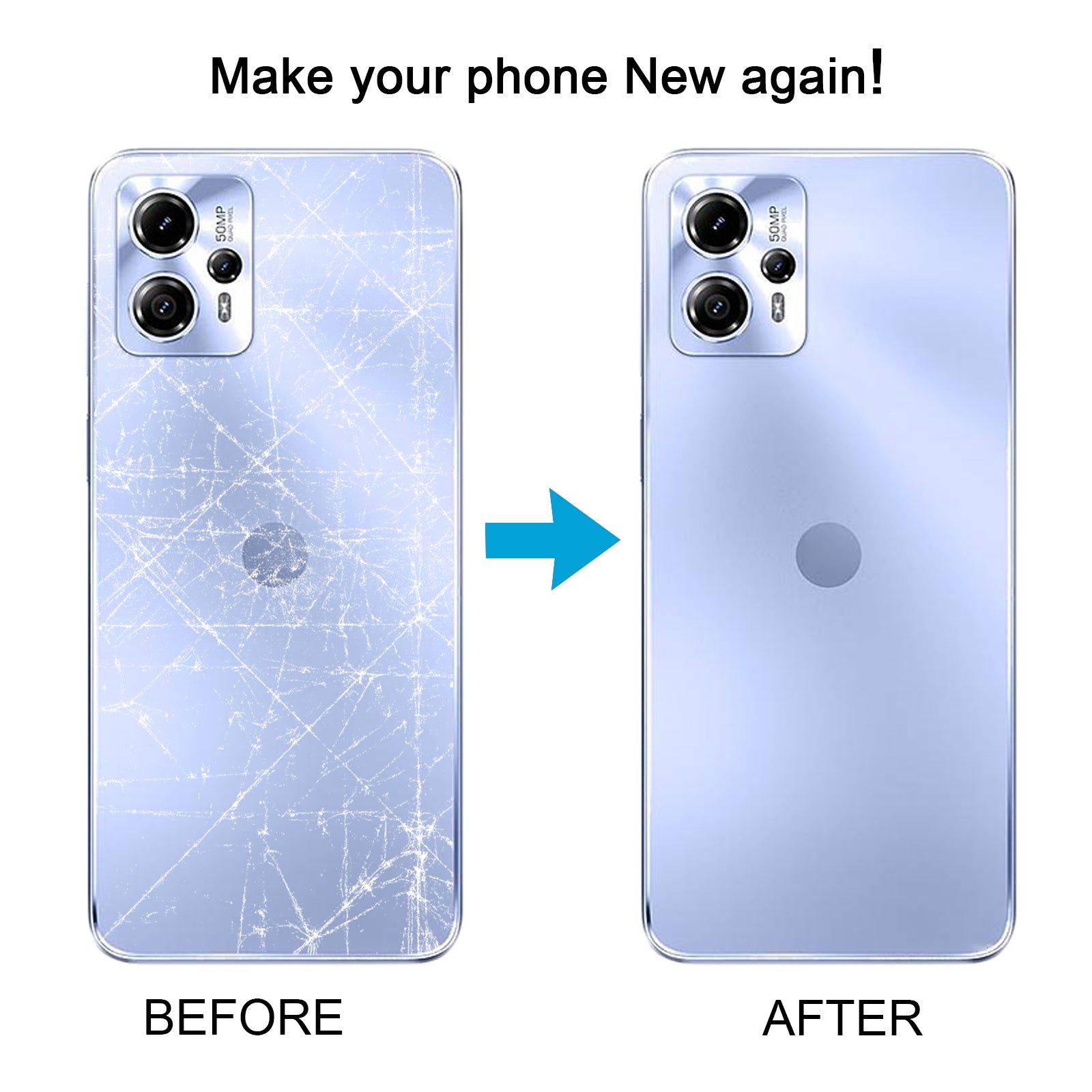 For-Motorola-Moto-G13-Original-Battery-Back-Cover(Blue)