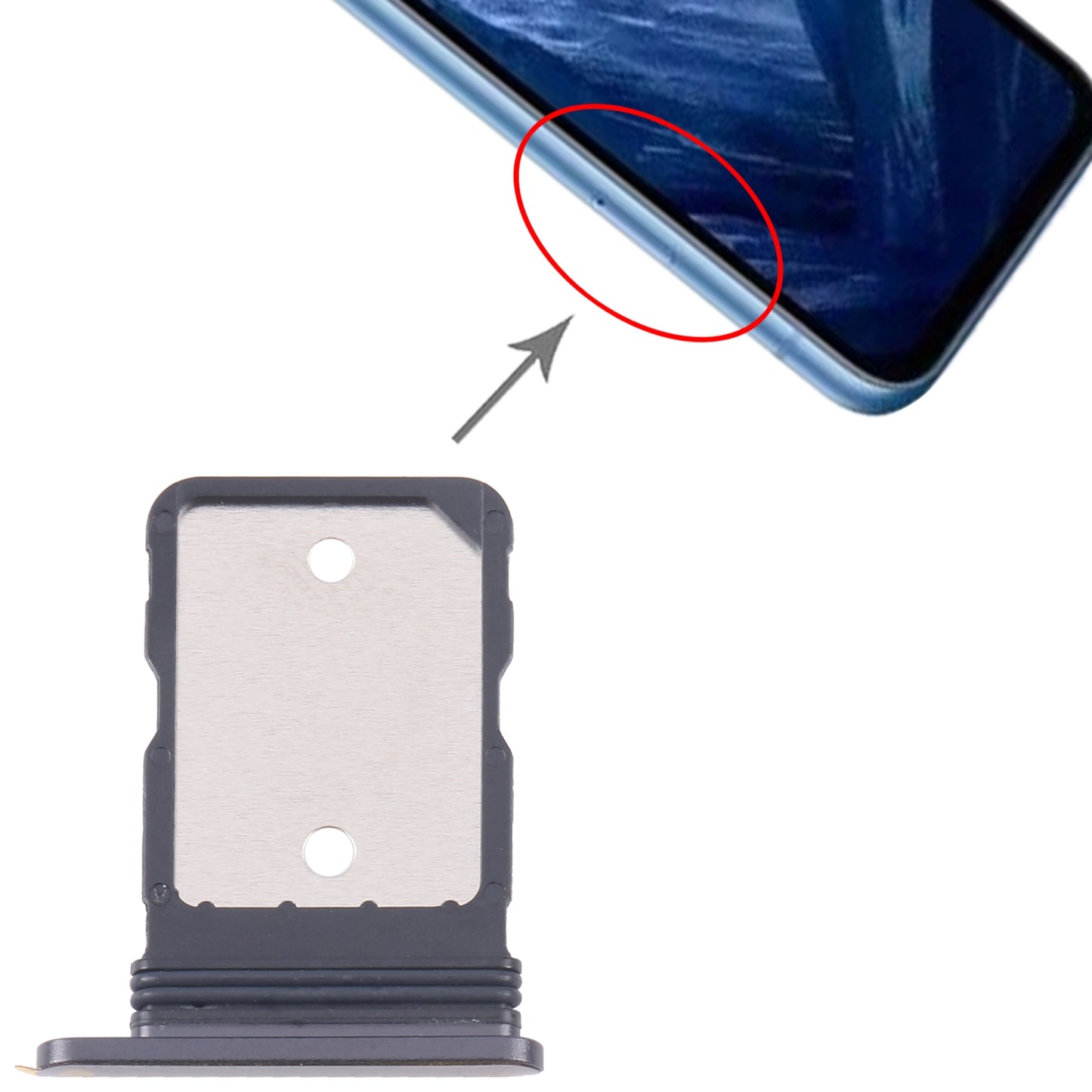 For-Google-Pixel-8a-Original-SIM-Card-Tray-(Black)