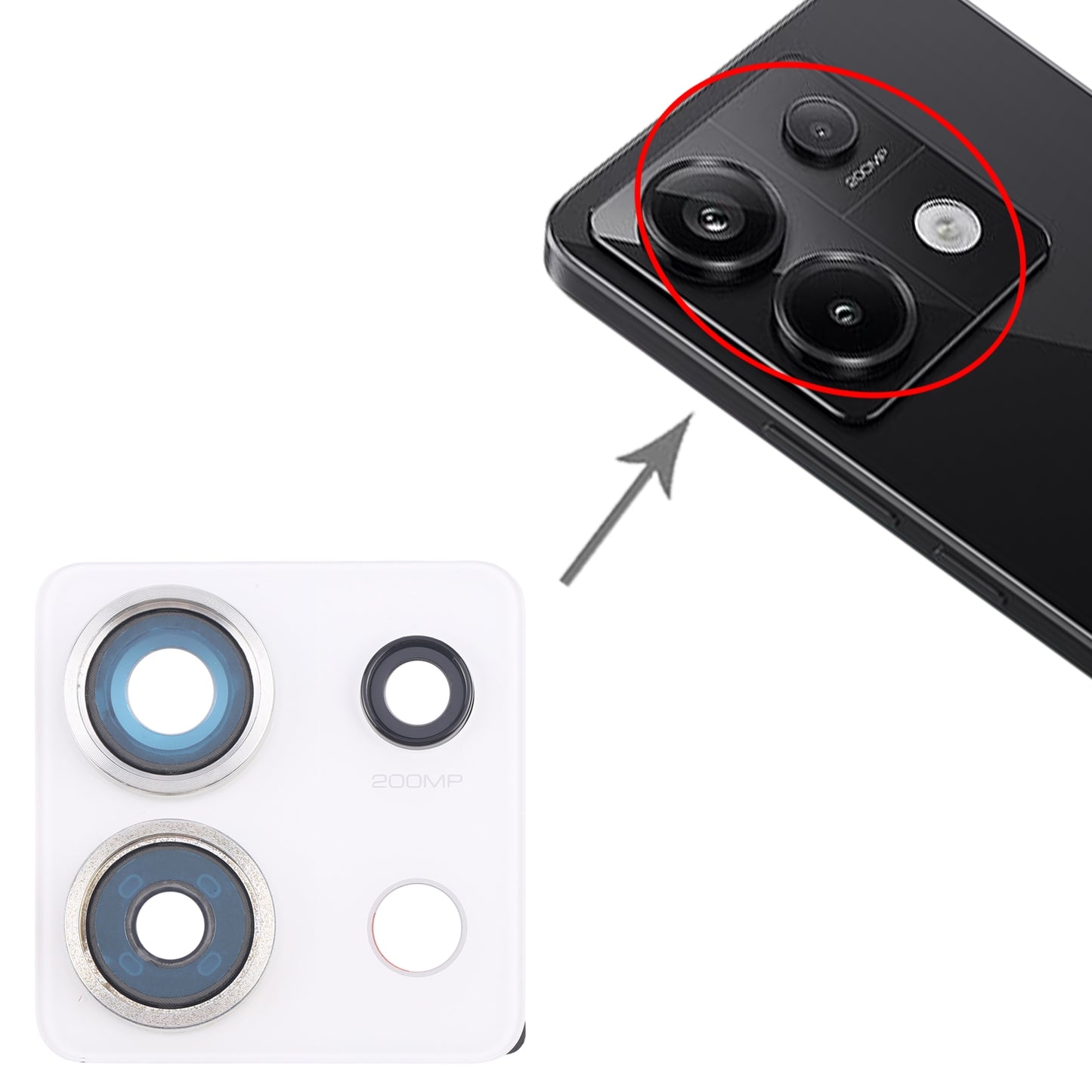 For-Xiaomi-Redmi-Note-13-Pro-5G-Back-Camera-Lens-Frame-(White)
