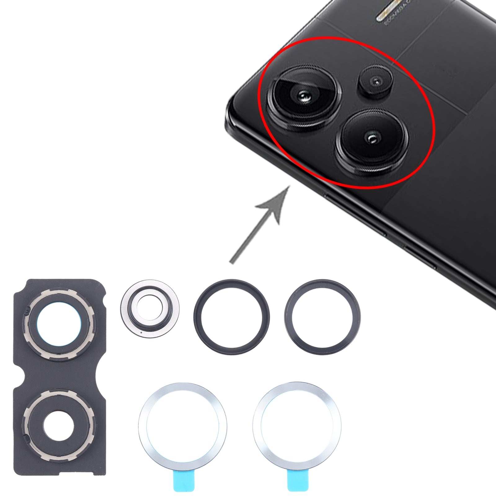 For-Xiaomi-Redmi-Note-13-Pro+-Back-Camera-Lens-Frame-(Green)