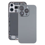 For iPhone 16 Pro Original Glass Battery Back Cover with Camera Lens Cover(Black)