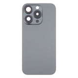 For iPhone 16 Pro Original Glass Battery Back Cover with Camera Lens Cover(Black)