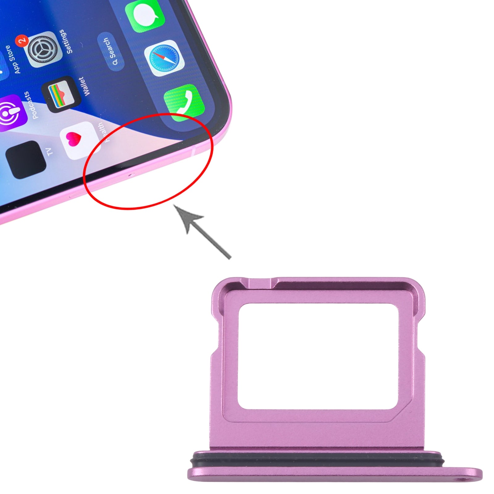 For iPhone 16 SIM Card Tray (Pink)