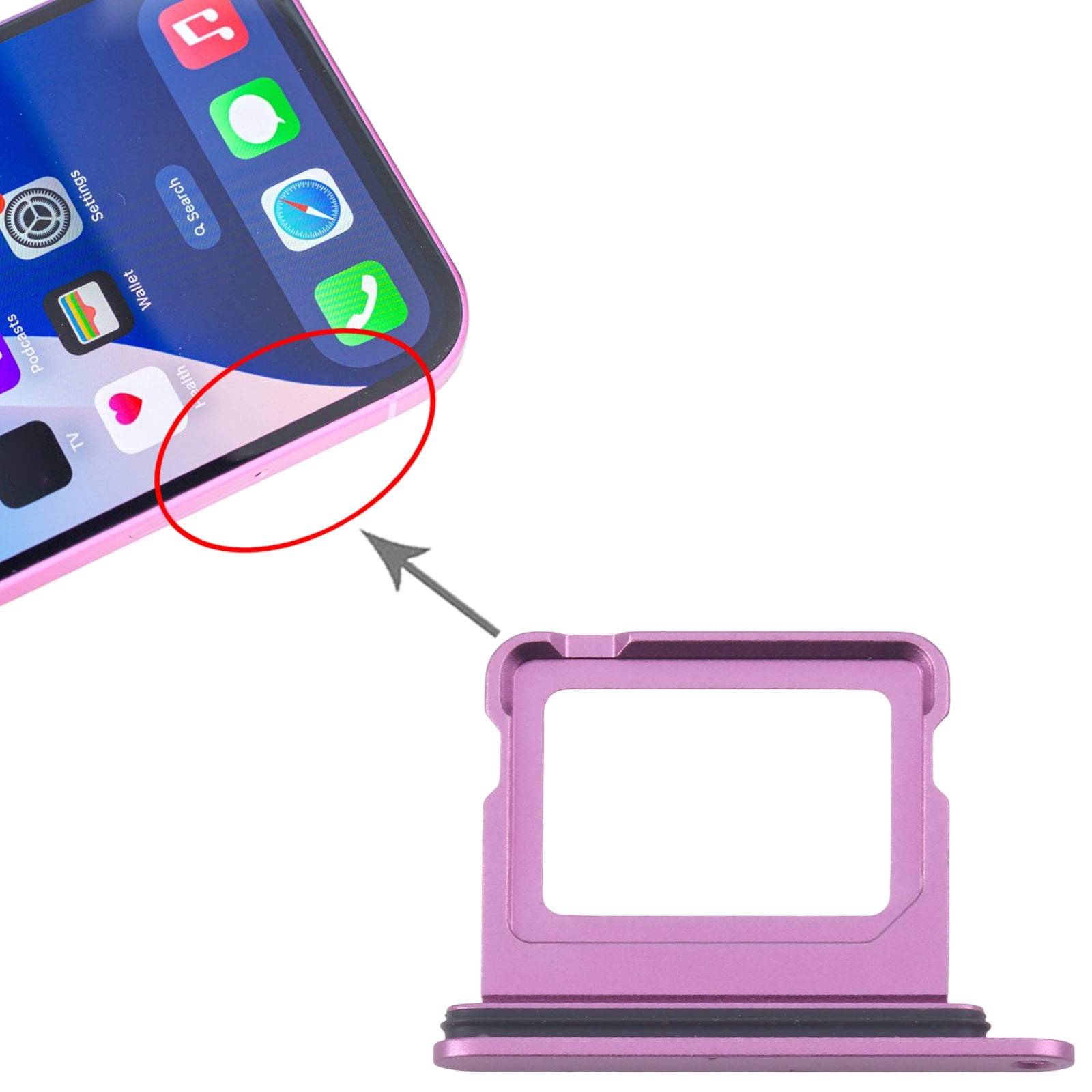 For iPhone 16 Plus SIM + SIM Card Tray (Purple)