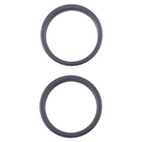 For iPhone 16 2pcs/set Rear Camera Glass Lens Metal Outside Protector Hoop Ring (Black)