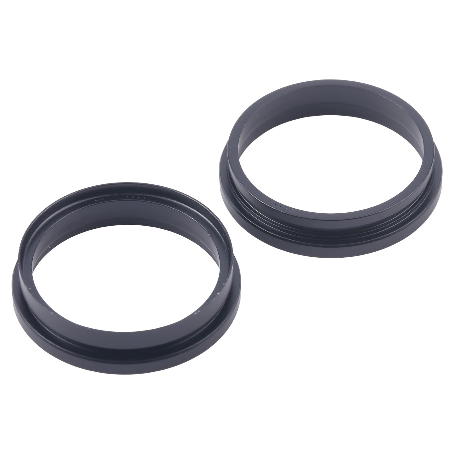 For iPhone 16 2pcs/set Rear Camera Glass Lens Metal Outside Protector Hoop Ring (Black)