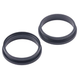 For iPhone 16 2pcs/set Rear Camera Glass Lens Metal Outside Protector Hoop Ring (Black)