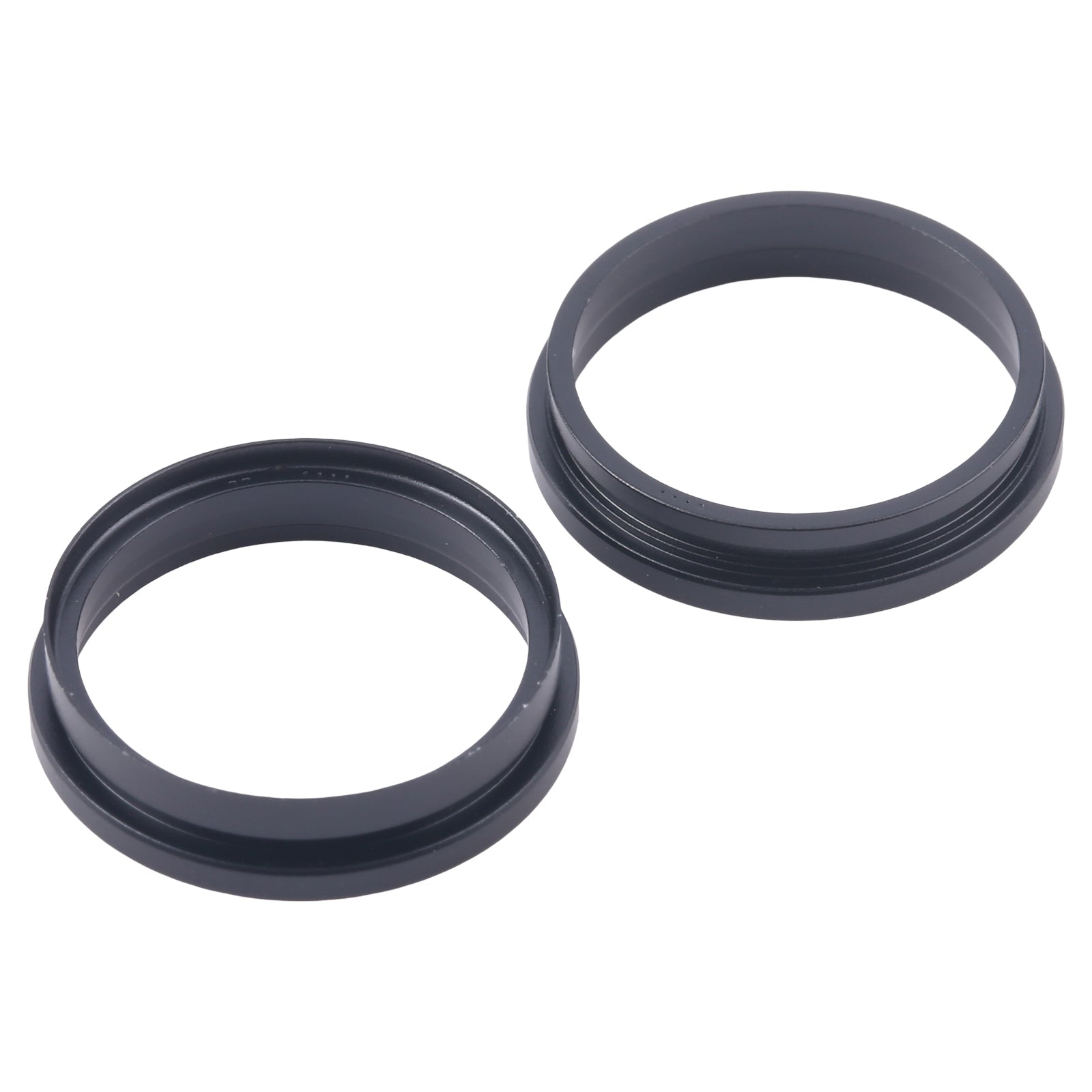 For iPhone 16 2pcs/set Rear Camera Glass Lens Metal Outside Protector Hoop Ring (Black)