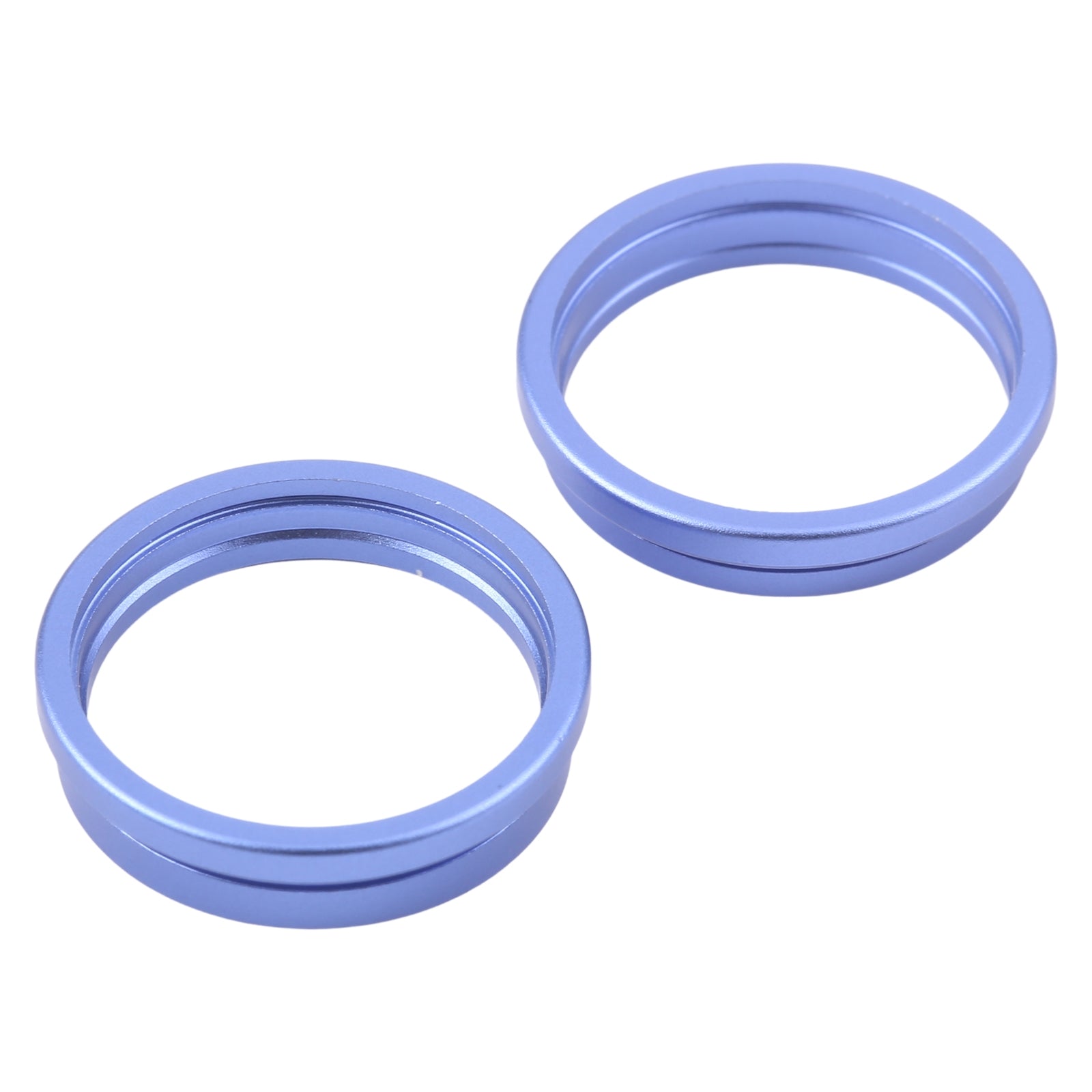 For iPhone 16 2pcs/set Rear Camera Glass Lens Metal Outside Protector Hoop Ring (Blue)