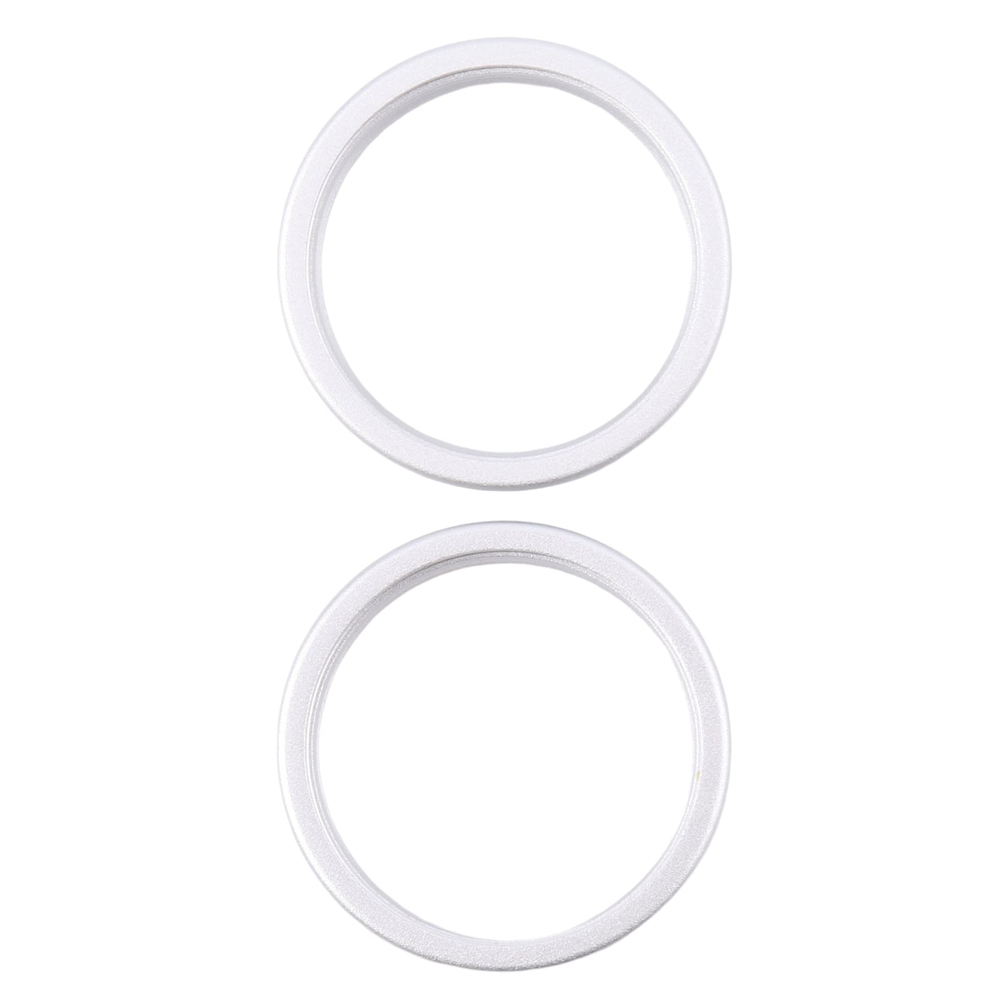 For iPhone 16 2pcs/set Rear Camera Glass Lens Metal Outside Protector Hoop Ring (Silver)